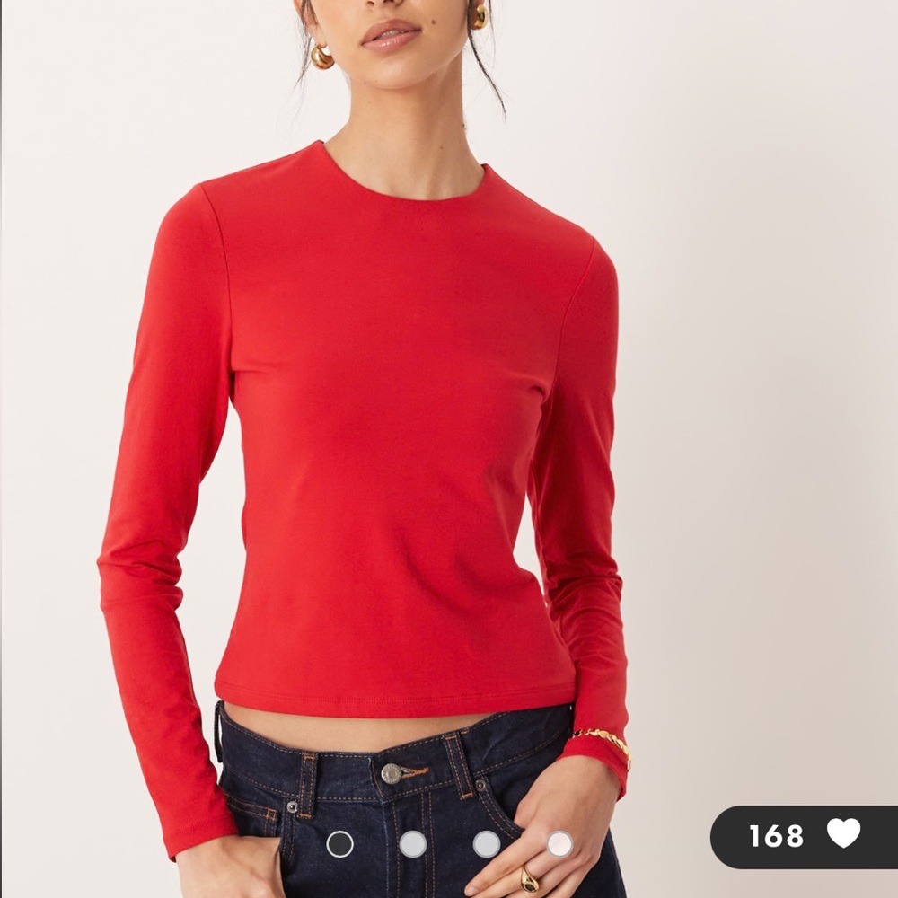 Abercrombie and Fitch basics, long sleeve red top size large